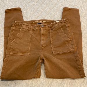 American Eagle Hi Rise Jeggings Khaki